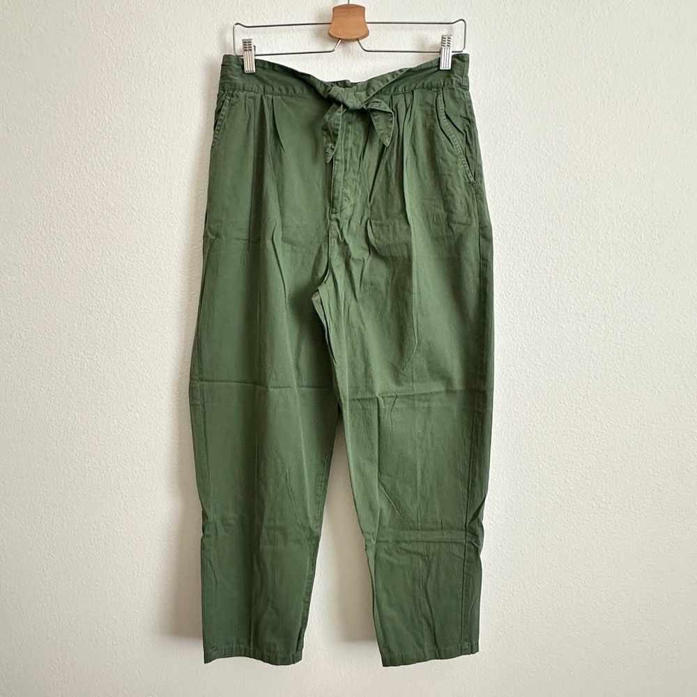 Blank NYC Army Green High-Waist Tie Belt Ankle Pants Size 30
